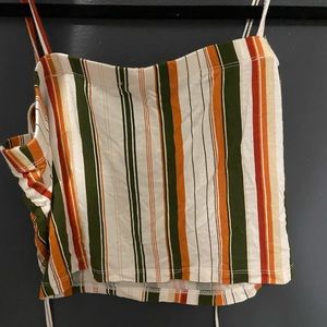 Tie strap crop top, striped